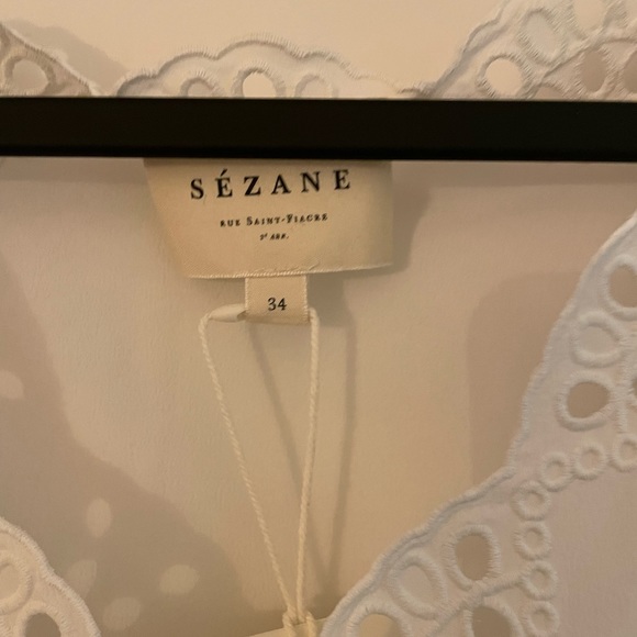 NWT Sezane Francia Blouse - Size 34 Ecru - Picture 3 of 5